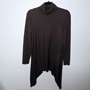 Chicos Cashmere Featherweight Turtleneck Brown Sweater 1 Medium